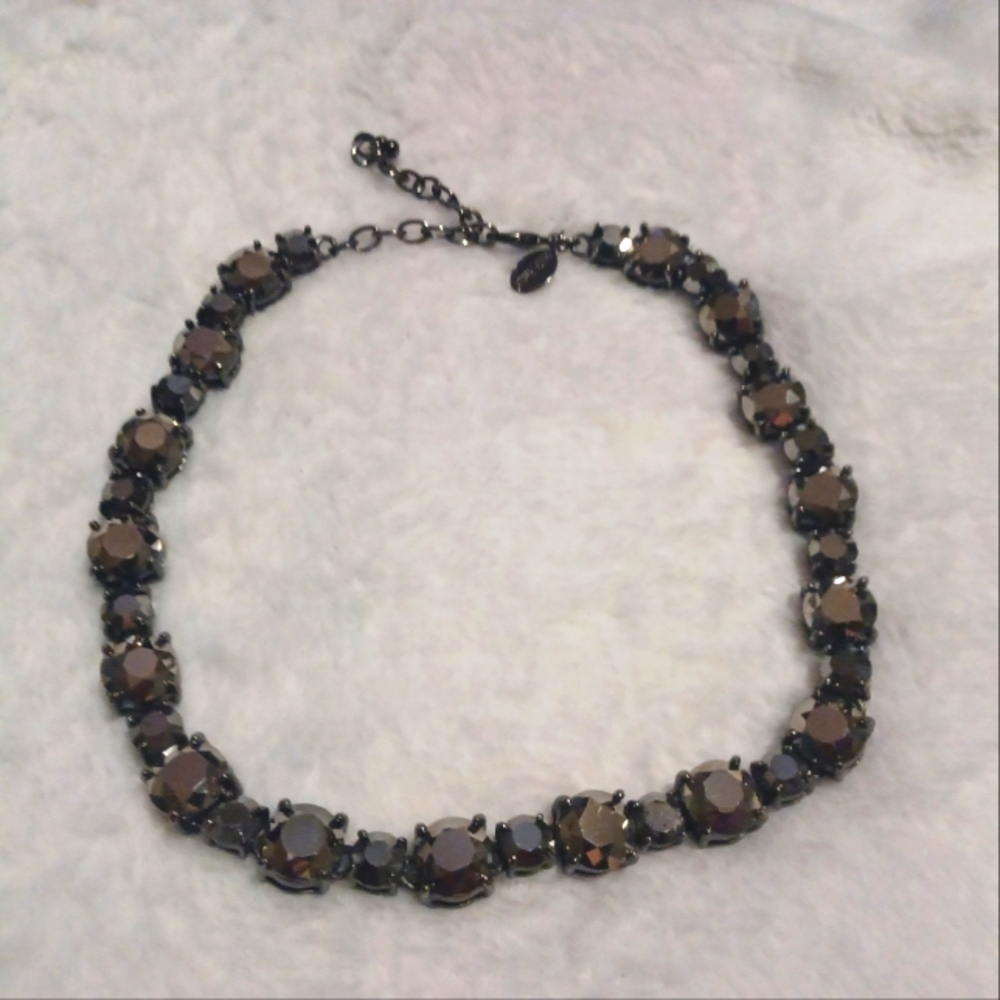 White House Black Market Black and Gun Metal Necklace
